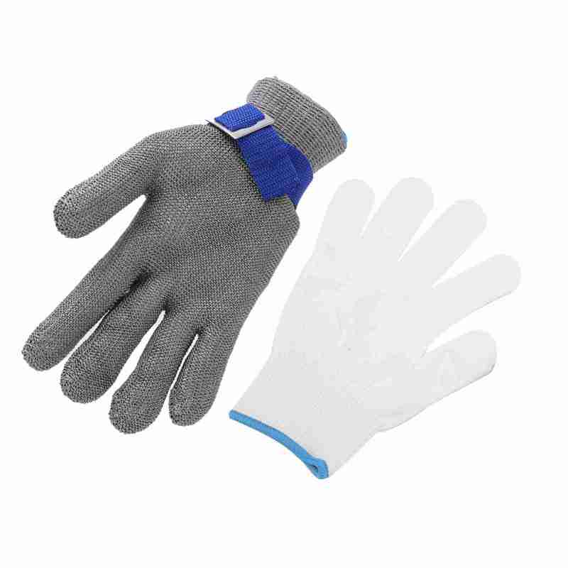 Level 5 Cut Resistant Gloves M Size Double-Layer Stainless Steel Wire Glove - Adjustable Buckle Soft Breathable Cut Proof Work Glove for Kitchen Slicing Sheet Metal Processing Glass Cutting - Image 5