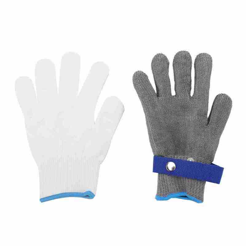 Level 5 Cut Resistant Gloves M Size Double-Layer Stainless Steel Wire Glove - Adjustable Buckle Soft Breathable Cut Proof Work Glove for Kitchen Slicing Sheet Metal Processing Glass Cutting - Image 2