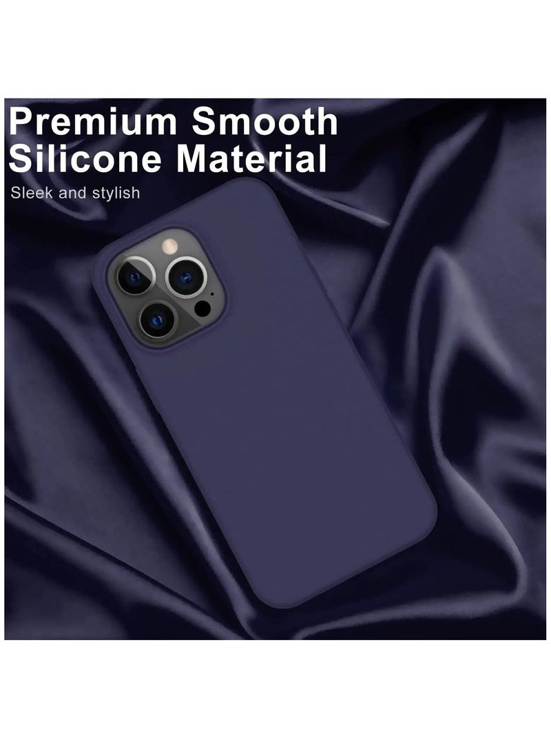 DUSALA Designed for iPhone 14 Pro Case with 2 Pack Screen Protector, Liquid Silicone Ultra Slim Shockproof Protective Phone Case with [Soft Anti-Scratch Microfiber Lining], 6.1 inch (Blue) - Image 3