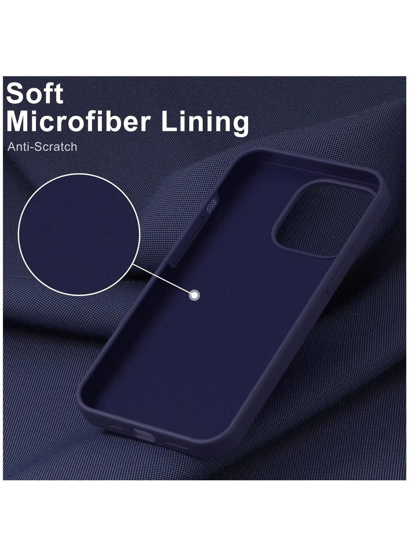 DUSALA Designed for iPhone 14 Pro Case with 2 Pack Screen Protector, Liquid Silicone Ultra Slim Shockproof Protective Phone Case with [Soft Anti-Scratch Microfiber Lining], 6.1 inch (Blue) - Image 4