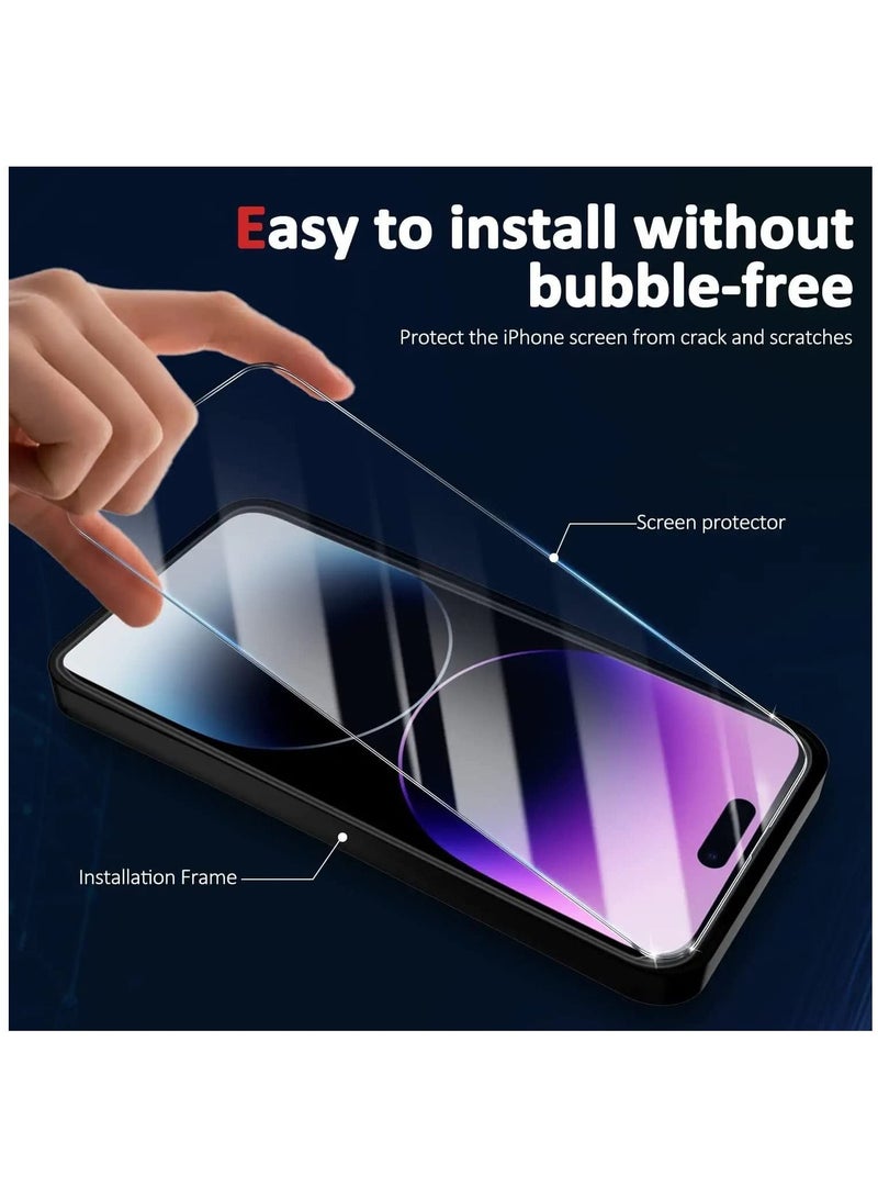 DUSALA Designed for iPhone 14 Pro Case with 2 Pack Screen Protector, Liquid Silicone Ultra Slim Shockproof Protective Phone Case with [Soft Anti-Scratch Microfiber Lining], 6.1 inch (Blue) - Image 5