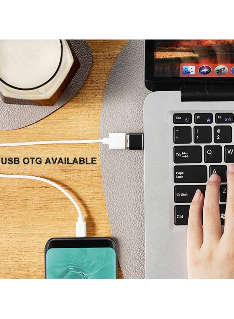 GNAFOTU USB C to USB Adapter 4 Pack, USB Female to USB C Male OTG Adapter, USB C Adapter Compatible with MacBook Pro, Samsung Galaxy, Type-C Phones, Laptops, Tablets and More (2 Black and 2 White)  - Image 4