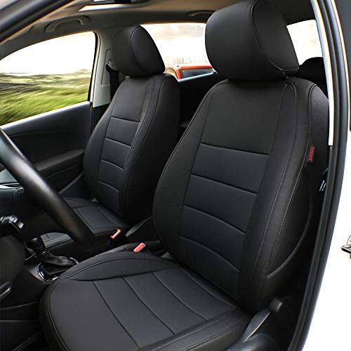 EKR Custom Fit Full Set Car Seat Covers for Select Ford Explorer XLT,ST-Line,Limited,Timberline 2020 2021 2022 2023 2024,2nd Row 4/2/4 Split,7 Seats-Three-Row-Leatherette (Black) - Image 1