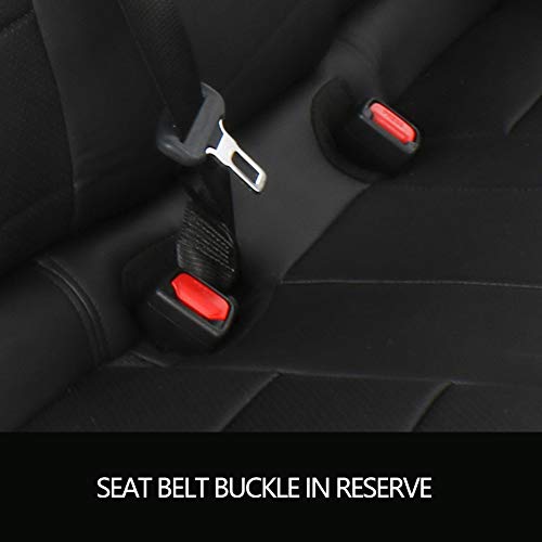EKR Custom Fit Full Set Car Seat Covers for Select Ford Explorer XLT,ST-Line,Limited,Timberline 2020 2021 2022 2023 2024,2nd Row 4/2/4 Split,7 Seats-Three-Row-Leatherette (Black) - Image 4