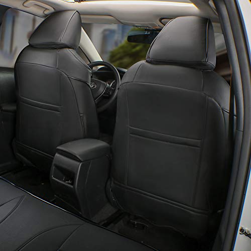 EKR Custom Fit Full Set Car Seat Covers for Select Ford Explorer XLT,ST-Line,Limited,Timberline 2020 2021 2022 2023 2024,2nd Row 4/2/4 Split,7 Seats-Three-Row-Leatherette (Black) - Image 3