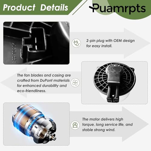 PUAMRPTS AC Heater Blower Motor - Compatible with Mazda CX-5 2017-2022, Mazda 6 2014-2021, Without ATC (w/o Digital Temp Control) - Motor Fan# GHP961B10, PM4106 - Image 4