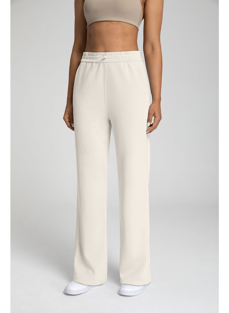 Women's High-Waisted Modal Wide Leg Yoga Pants - Sand Wash Air Layer Loose Casual Sports Trousers with Drawstring - Image 1