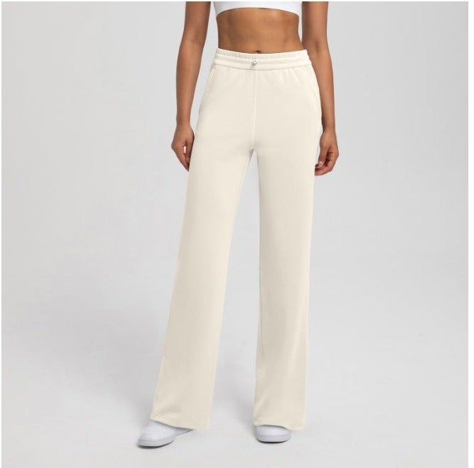 Women's High-Waisted Modal Wide Leg Yoga Pants - Sand Wash Air Layer Loose Casual Sports Trousers with Drawstring - Image 5