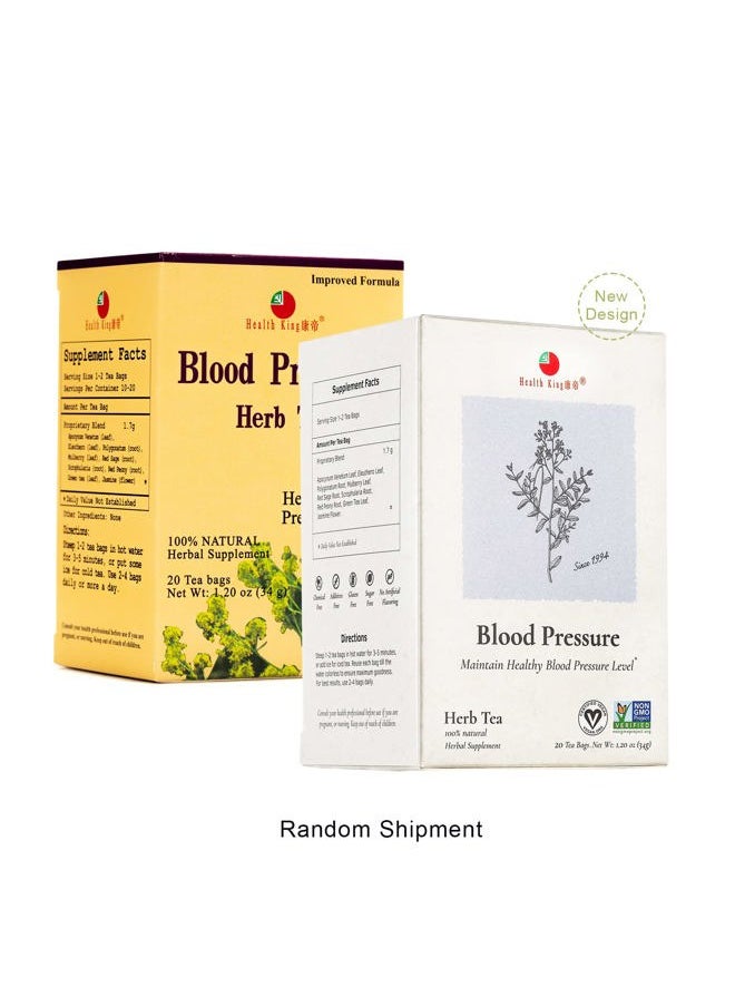Health King - Blood Pressure Herb Tea, Teabags, 20 Count Box - Image 1
