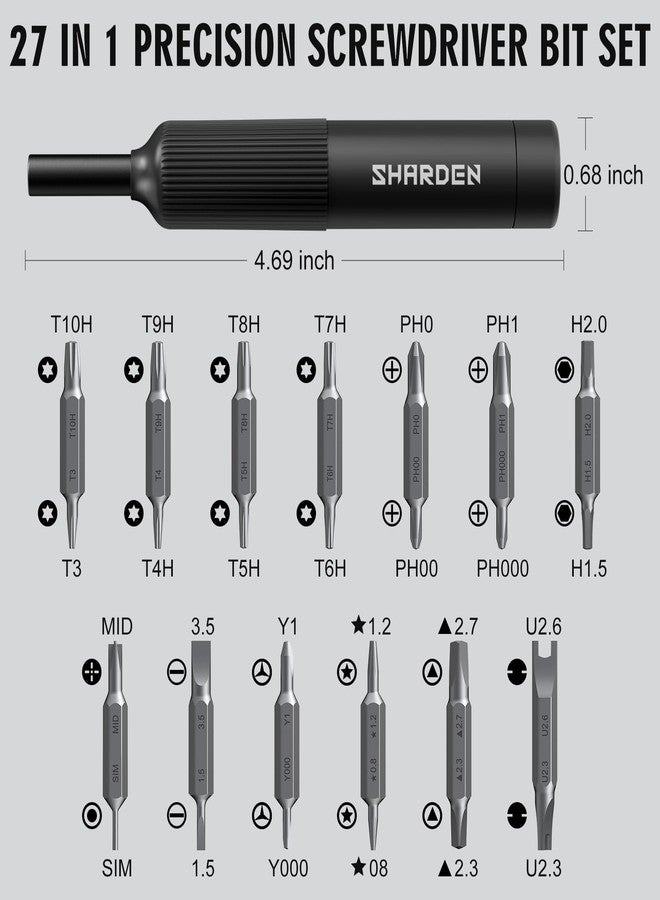 Sharden 27-In-1 Precision Screwdriver Set Multi Bit Small Screwdriver Magnetic Mini Screwdriver Set Pen Style Manual Repair Tool Kit For Eyeglass, Watch, Computer, Jewelers, Laptop, Electronics, Phone - Image 4