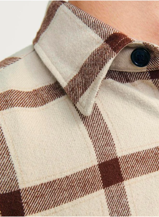 JACK & JONES Checked Relaxed Fit Shirt with Patch Pocket