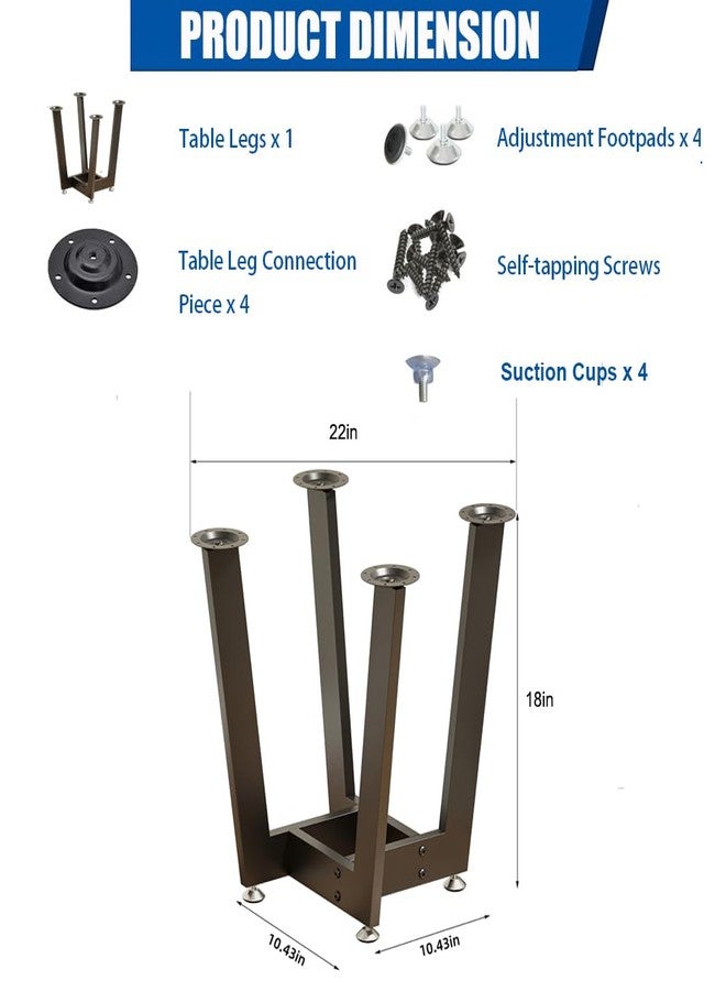 KaKaBB Table Legs 18inch (Black) - Image 2