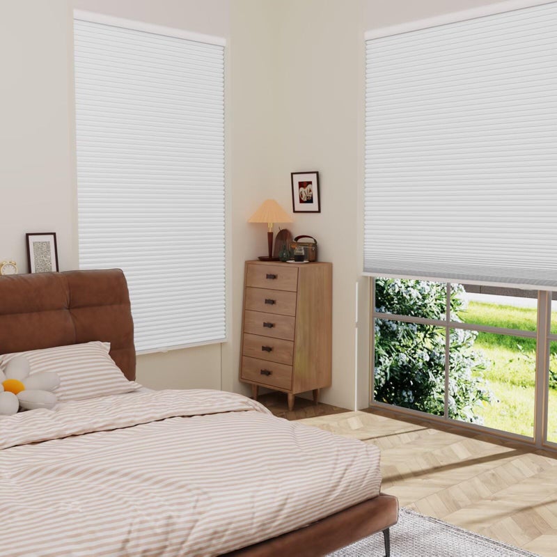 MYshade Cordless Blackout Cellular Shades for Windows, Honeycomb Window Shades with Thermal Insulation, Child & Pet Safe Room Darkening Shade, Easy Install,34" W x 72" H, White - Image 5