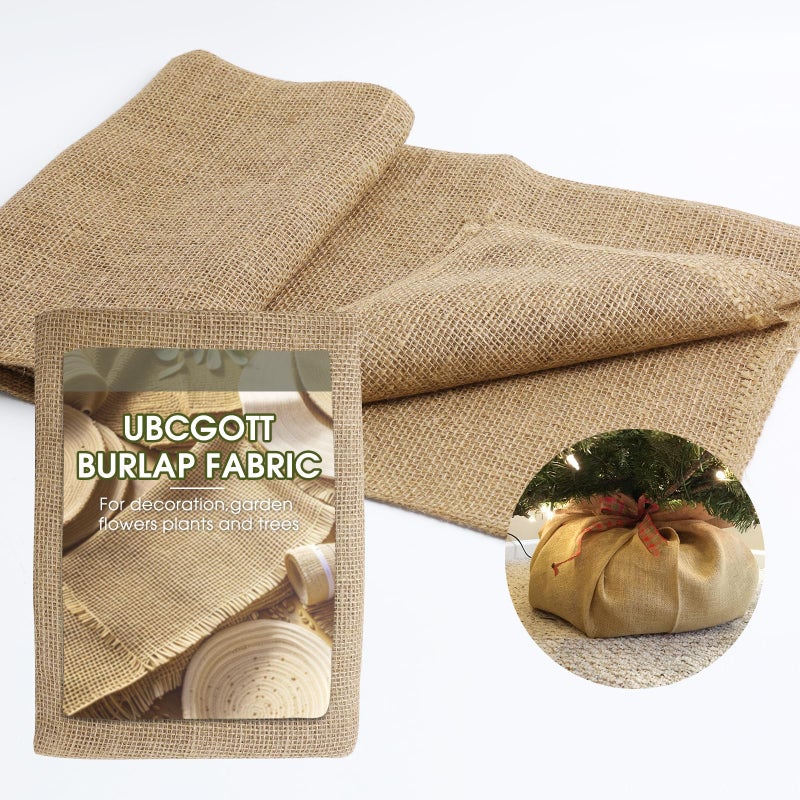 UBCGOTT Gardening Burlap Roll - Multipurpose Natural Burlap Fabric (20 Inch x 5 Feet) - Image 1