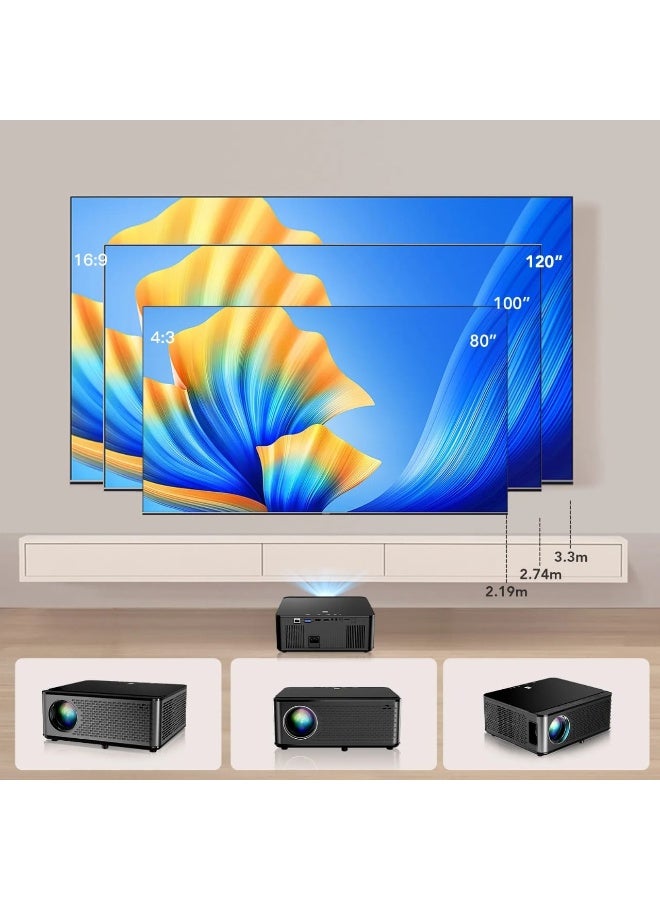 جوروبو جهاز عرض محمول T28 650 ANSI 20000 لومن بدقة 1080 بكسل عالية الوضوح، مزود بتقنية واي فاي وبلوتوث، يعمل بنظام أندرويد، مع تقنية تصحيح الانحراف رباعي الأبعاد للهواتف الذكية/الكمبيوتر الشخصي/الكمبيوتر المحمول/PS5/PPT/TV Stick - Image 5