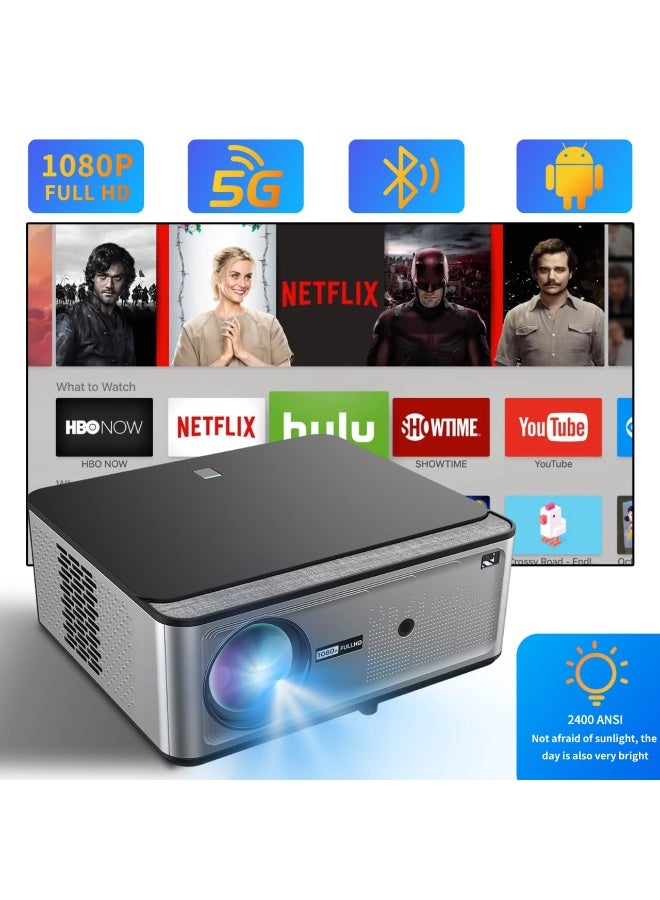 جوروبو جهاز عرض محمول T28 650 ANSI 20000 لومن بدقة 1080 بكسل عالية الوضوح، مزود بتقنية واي فاي وبلوتوث، يعمل بنظام أندرويد، مع تقنية تصحيح الانحراف رباعي الأبعاد للهواتف الذكية/الكمبيوتر الشخصي/الكمبيوتر المحمول/PS5/PPT/TV Stick - Image 3