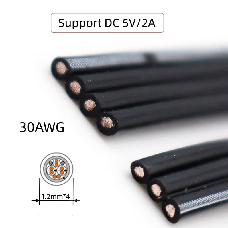 CY 13cm USB 2.0 Type-A Male to Type-A Male Female Data Flat Slim FPC Cable for FPV Disk Phone - Image 4