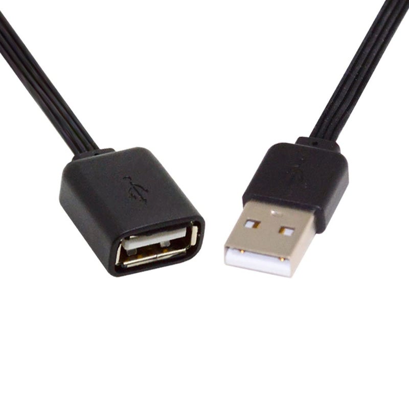 CY 13cm USB 2.0 Type-A Male to Type-A Male Female Data Flat Slim FPC Cable for FPV Disk Phone - Image 1