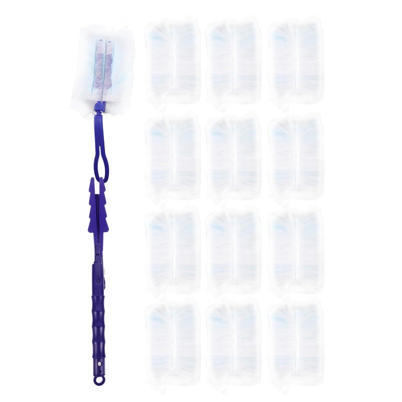 6 Pieces Dust Cleaning Duster Set With Handle 1 Short 1 Long And 20 Replacement Heads For Furniture And Office Household Handheld Dust Cleaner With Non Woven Disposable Fiber Heads - Image 2