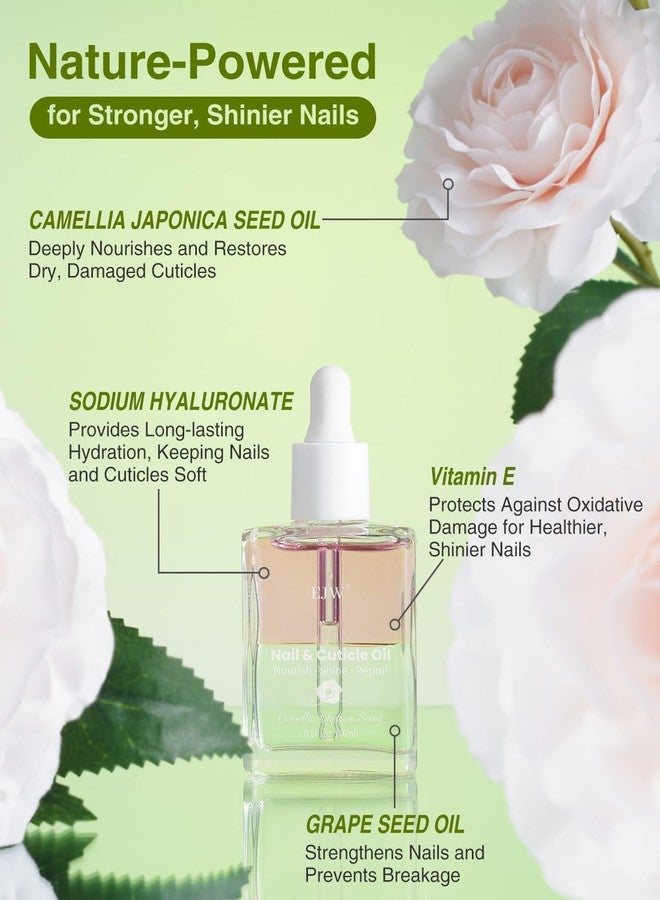 EJW Luxurious Camellia Nail & Cuticle Oil - Infused with Real Flower Extracts, Deeply Hydrating & Strengthening, Nourishing Elegance, Vegan & Paraben-Free - 0.5 fl. oz - Image 5