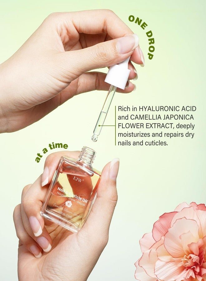 EJW Luxurious Camellia Nail & Cuticle Oil - Infused with Real Flower Extracts, Deeply Hydrating & Strengthening, Nourishing Elegance, Vegan & Paraben-Free - 0.5 fl. oz - Image 3