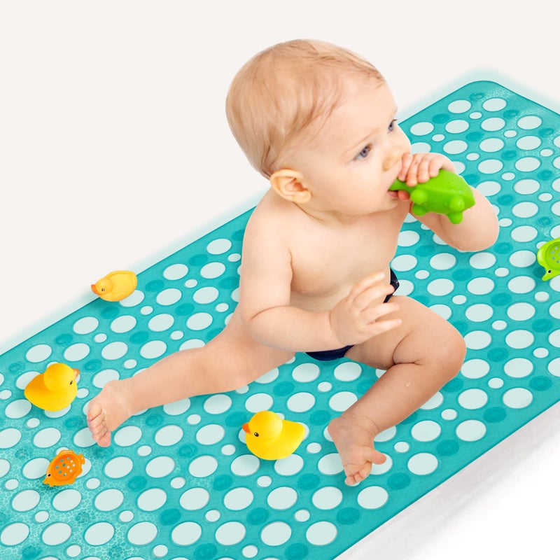 Bath Mat for Tub 30 x 17 inch Non Slip Bathtub Mat Machine Washable Shower Mat with Suction Cups Quick Drain Bathtub Mat for Bathroom