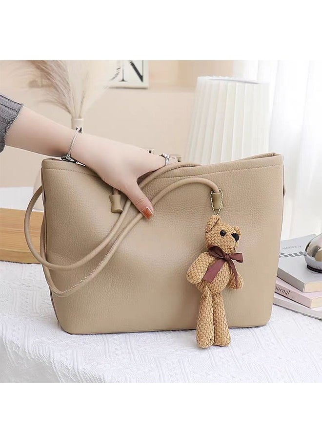 JCB CHIC Shoulder Bags for Women，PU Leather Tote Crossbody Bag Soft Large Capacity，Fashionable Travel Shoulder Bag  Tote Handbag  Weekender Bag Shopper Handbag Travel Purse(230 Khaki)  - Image 3