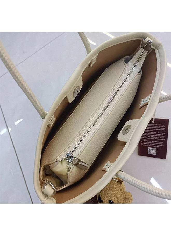 JCB CHIC Shoulder Bags for Women，PU Leather Tote Crossbody Bag Soft Large Capacity，Fashionable Travel Shoulder Bag  Tote Handbag  Weekender Bag Shopper Handbag Travel Purse(230 Khaki)  - Image 5
