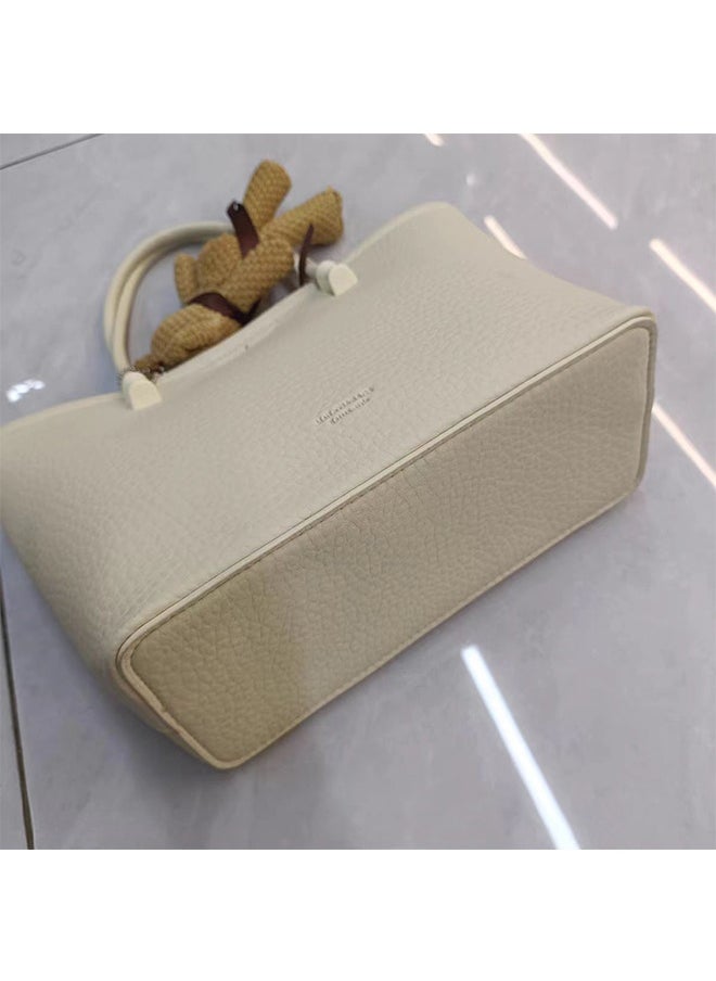 JCB CHIC Shoulder Bags for Women，PU Leather Tote Crossbody Bag Soft Large Capacity，Fashionable Travel Shoulder Bag  Tote Handbag  Weekender Bag Shopper Handbag Travel Purse(230 Khaki)  - Image 4