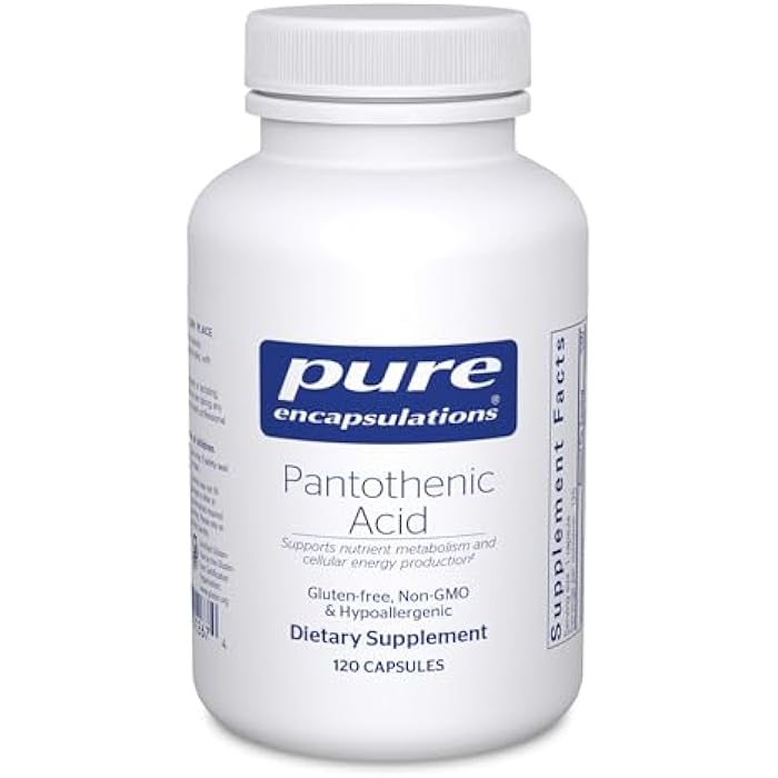 Pure Encapsulations Pantothenic Acid | Hypoallergenic Supplement Supports Cellular Energy Production, Adrenal and Cardiovascular Health | 120 Capsules - Image 1