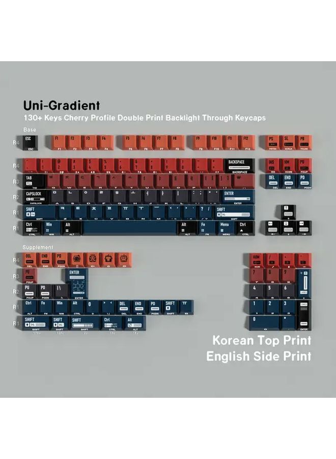 Universe Spanish Gradient PBT Keycaps Cherry Profile ISO Layout 61 87 100 Keys Magnetic Design Durable Polyethylene Terephthalate for Gaming Mechanical Keyboards - Image 3