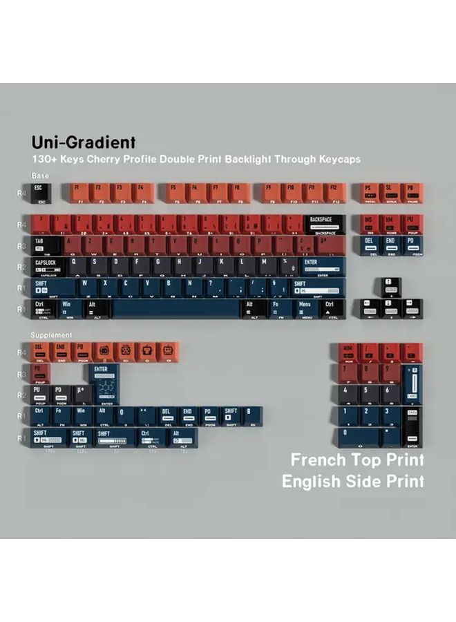 Universe Spanish Gradient PBT Keycaps Cherry Profile ISO Layout 61 87 100 Keys Magnetic Design Durable Polyethylene Terephthalate for Gaming Mechanical Keyboards - Image 5