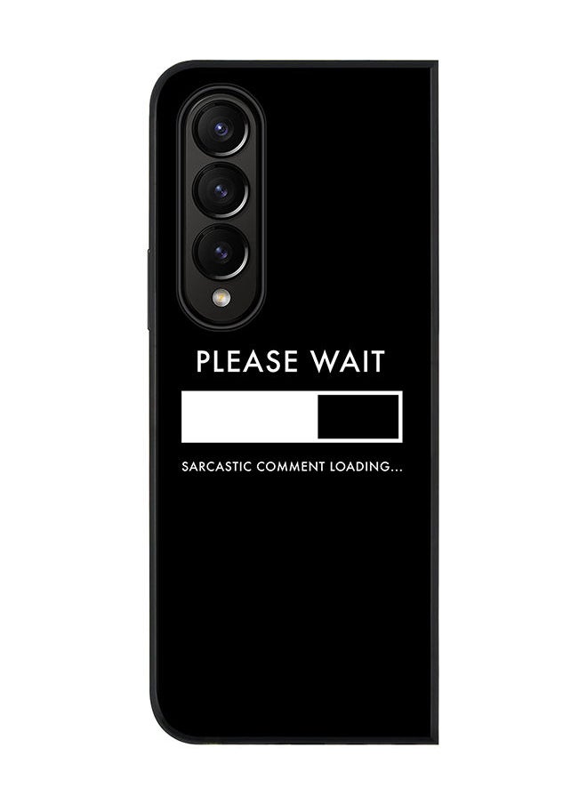 Stylizedd Rugged Black edge case for Samsung Galaxy Z Fold4 Slim fit Soft Case Flexible Rubber Edges Anti Drop TPU Gel Thin Cover - Please Wait  - Image 1