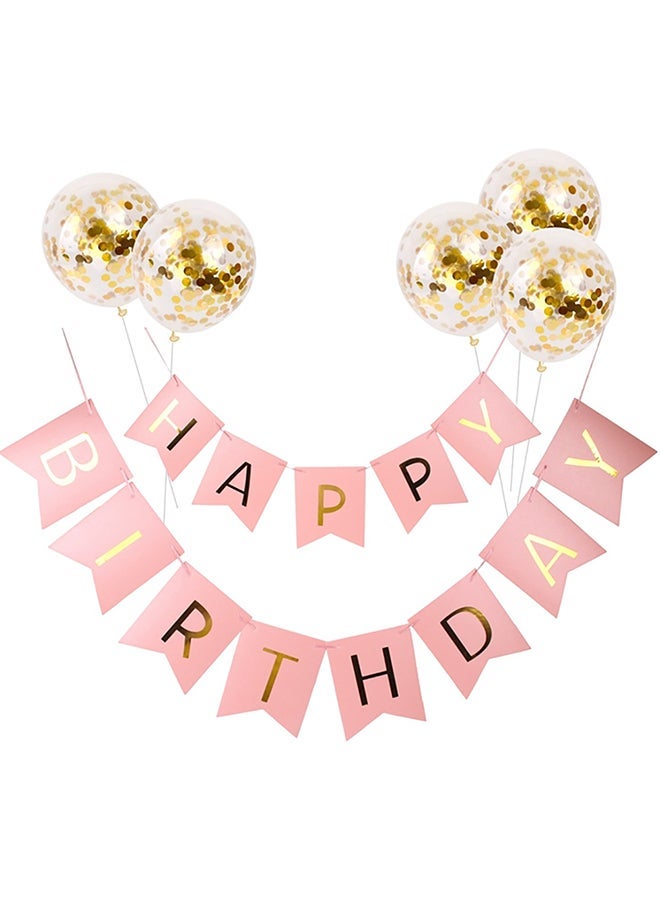 شاربدو طقم بالون عيد ميلاد سعيد مكون من 5 قطع مع علم معلق - Image 1