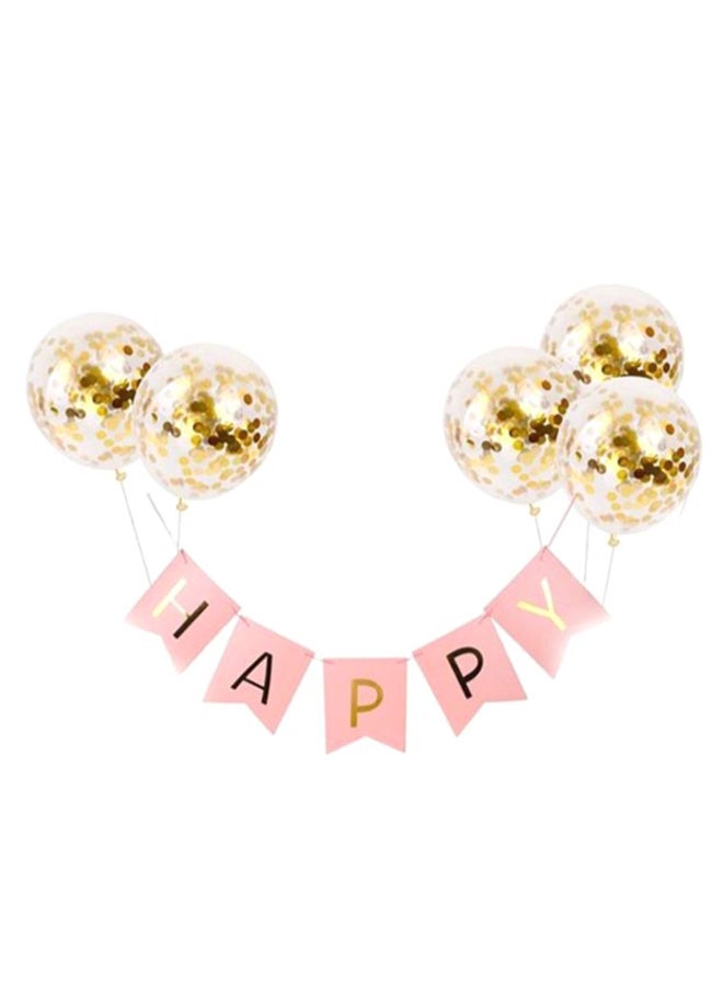 شاربدو طقم بالون عيد ميلاد سعيد مكون من 5 قطع مع علم معلق - Image 3