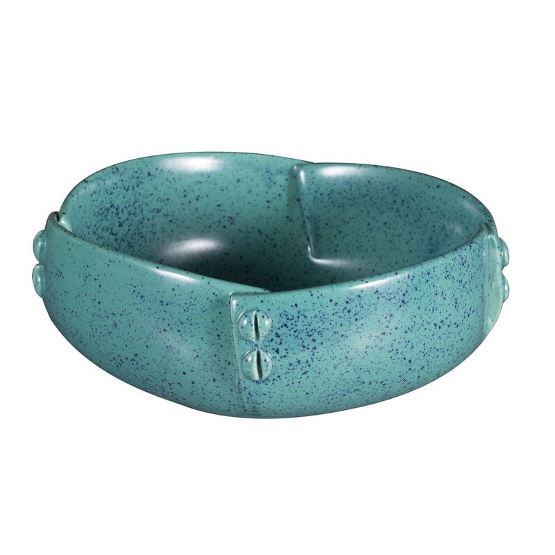 Caffeine Ceramic Handmade Green Contemporary Buttoned Serving Bowl 6.5 inch (Set of 1) - Image 2