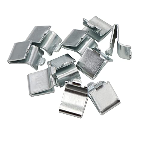 Xadnitu 14 Pieces Silver Adjustable Steel Pilaster Shelf Clip Support, Shelving Bracket Clips for Metal and Wood Shelves - Image 1