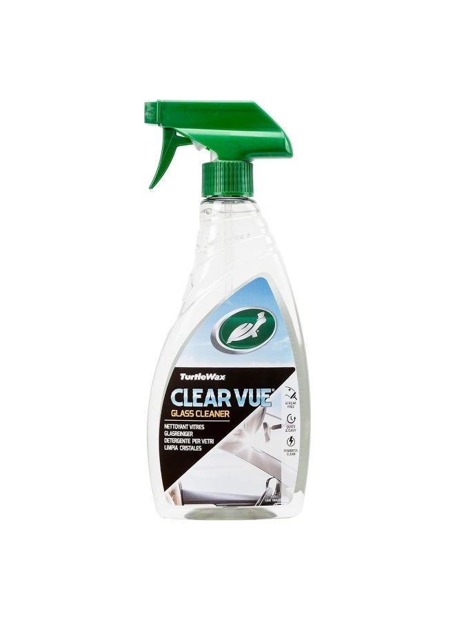 تيرتل واكس بخاخ منظف زجاج السيارات Turtlewax Clear Vue، منظف زجاج أمامي، سائل تنظيف زجاج السيارات سريع الجفاف، منظف زجاج سريع الجفاف لنوافذ السيارة وشاشات المرايا، محلول عناية بزجاج السيارات من الداخل والخارج، زجاجة بخاخ - Image 1