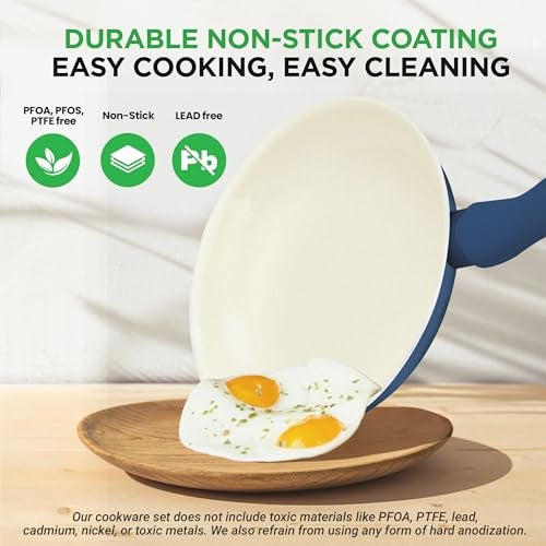 Nutrichef 54 Piece Professional Grade Complete Home Kitchen Cookware Set, Ceramic Non-Stick Bakeware, Pot and Pans Kit, Cool-Touch Handles, Safe for Gas, Electric, Induction Cooktops, Easy Clean - Image 4
