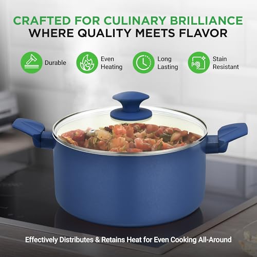 Nutrichef 54 Piece Professional Grade Complete Home Kitchen Cookware Set, Ceramic Non-Stick Bakeware, Pot and Pans Kit, Cool-Touch Handles, Safe for Gas, Electric, Induction Cooktops, Easy Clean - Image 5