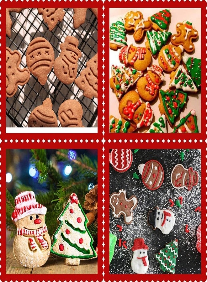 KAISHANE Christmas Themed MINI Cookie Cutter Embossing Mold Fondant Stamper Set - 8Pcs Plastic spring die Biscuits Pastry Cutter Set 3D Cookie Cake Plunger Cutter Baking Mould - Image 5
