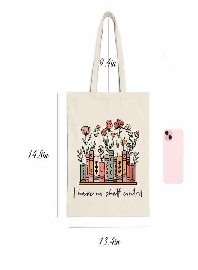 Glowave Book Lovers Gifts, Funny Bookish Gifts, Canvas Book Bags for Women, Cute Tote Bag for Readers (shelf control) - Image 5