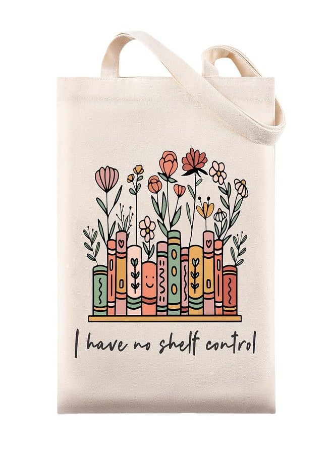 Glowave Book Lovers Gifts, Funny Bookish Gifts, Canvas Book Bags for Women, Cute Tote Bag for Readers (shelf control) - Image 1