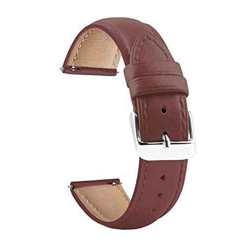 ACM Watch Strap Leather Belt 22mm compatible with Titan Evoke Smart Smartwatch Casual Classic Band Brown - Image 1