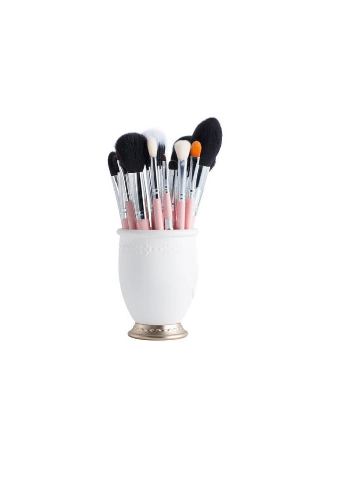 Jessup Pink-Silver Essential Makeup Brush Set 15Pcs T094  - Image 5