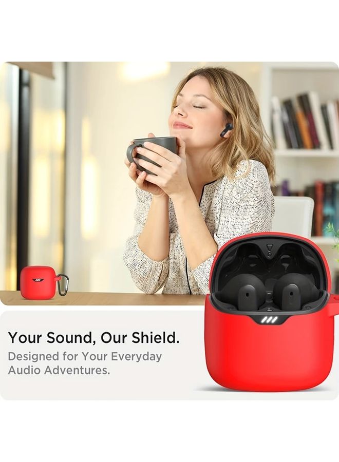 Midnight Blue JBL TUNE FLEX Earbuds Case With Free Hook Shockproof Soft Protective Cover - Image 3