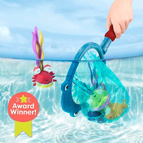 B. Toys مجموعة ألعاب بركة السباحة من B toys مع سمكة القرش Finley و 4 وجبات خفيفة تشجع على اللعب النشط والتنسيق وسهولة الإمساك ومواد خالية من القلق لعبة مائية ممتعة للأطفال بعمر 3 سنوات - Image 5