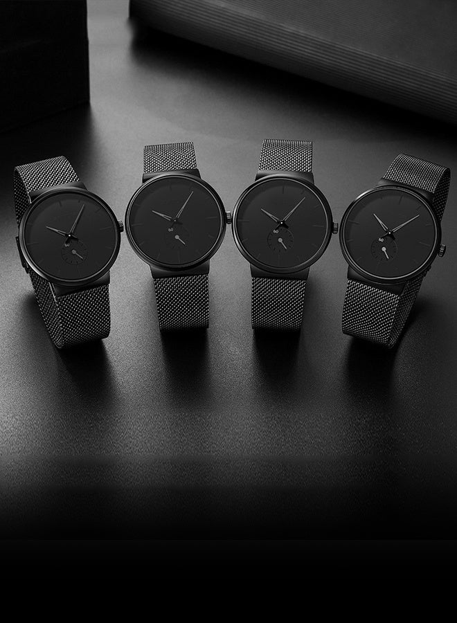 جنيفا ساعة رجالية مقاومة للماء، معدنية، أنالوج، 9185 - 39 مم - أسود - Image 5