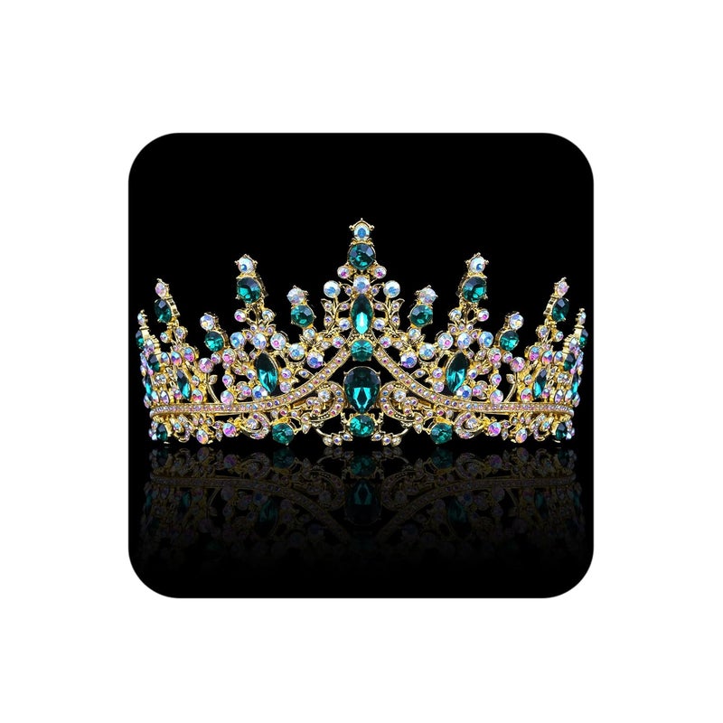 Cocide Green Tiaras for Women Crown for Women Emerald Quinceanera Dress Headbands for Girls Princess Halloween Cosplay Birthday Pageant Bride Headpieces Hair Accessories - Image 1