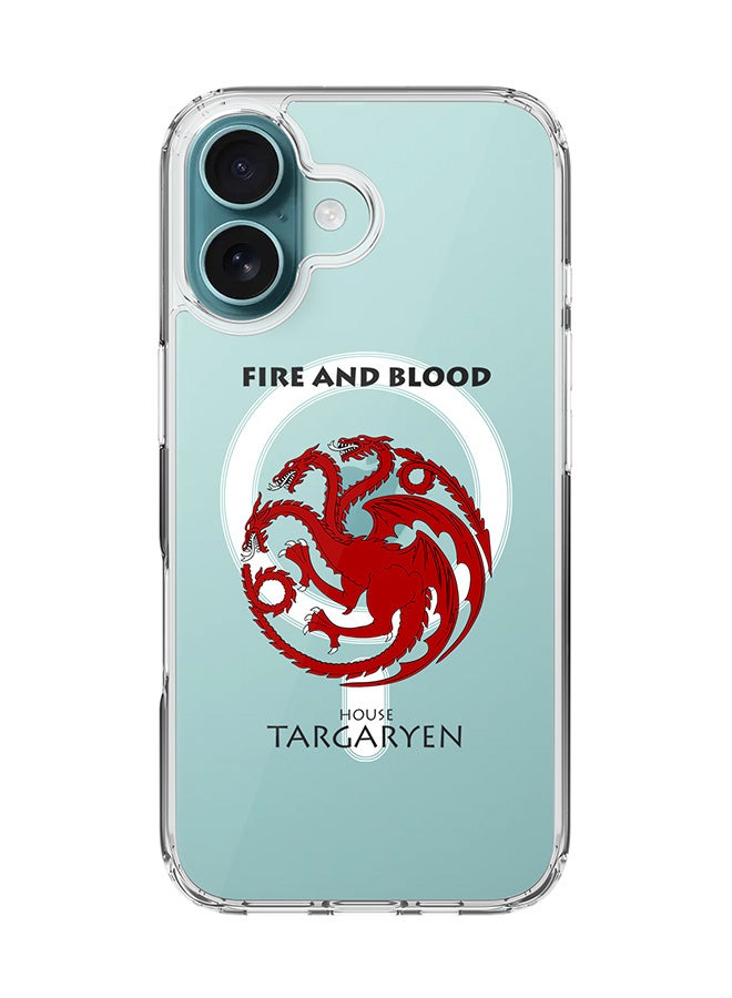 Stylizedd For iPhone 16 Case [Compatible with MagSafe] Slim Magnetic cover Clear Phone Case - GOT House Targaryen  - Image 1